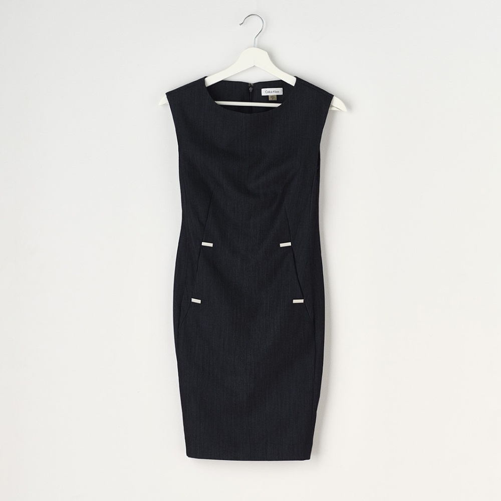 Calvin Klein Dark Chambray Pencil Dress